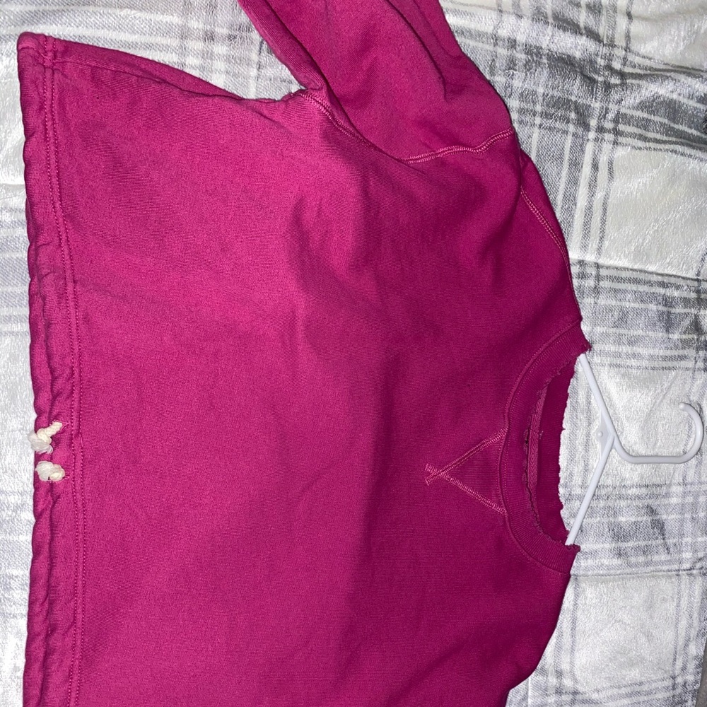 Pink crop top long sleeve sweater